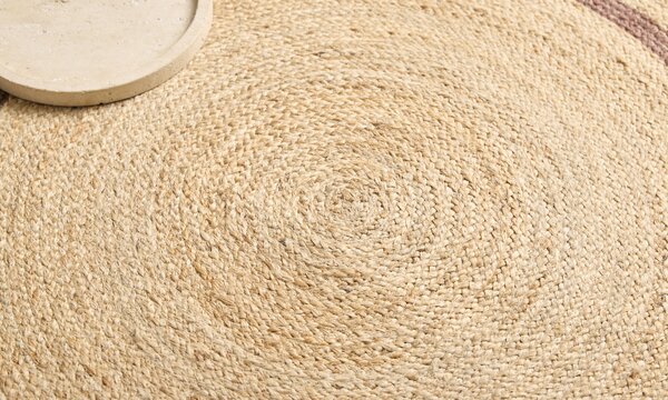 Diamond Carpets India , Ručne viazaný kusový koberec Ora J-28 Natural kruh, 120x120 (priemer) kruh, béžová, chodba / predsieň