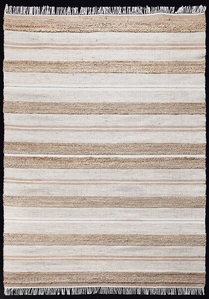 Diamond Carpets India , Ručne viazaný kusový koberec Praha HL 80 Natural Silver, 120x170, béžová, chodba / predsieň