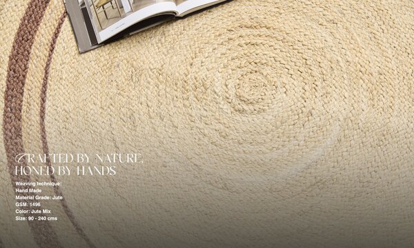 Diamond Carpets India , Ručne viazaný kusový koberec Nora J 30 Natural kruh, 120x120 (priemer) kruh, béžová, chodba / predsieň