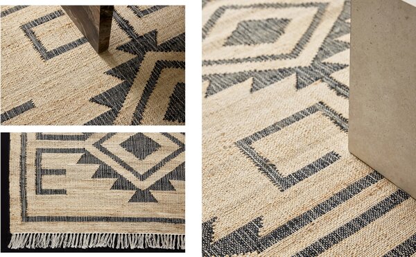 Diamond Carpets India , Ručne viazaný kusový koberec Trellis 2338 Natural, 120x170, béžová, chodba / predsieň