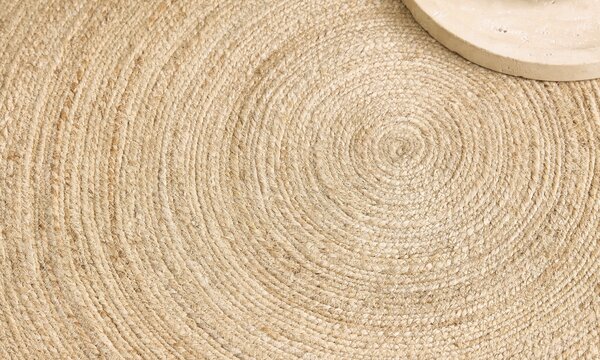 Diamond Carpets India , Ručne viazaný kusový koberec Rhea J-11 Natural kruh, 120x120 (priemer) kruh, béžová, chodba / predsieň