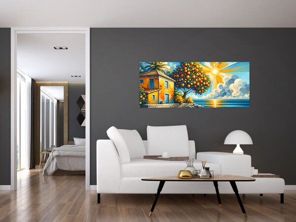 Obraz - Dom s pomarančmi I. (120x50 cm)
