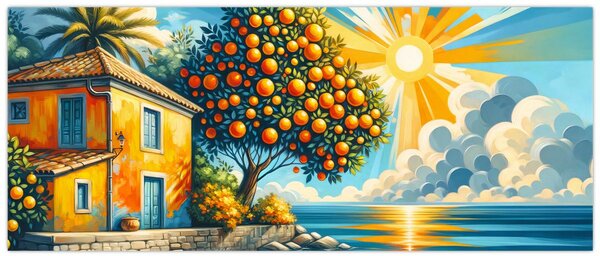 Obraz - Dom s pomarančmi I. (120x50 cm)