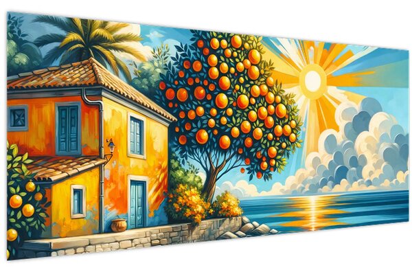 Obraz - Dom s pomarančmi I. (120x50 cm)
