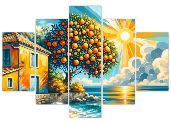Obraz - Dom s pomarančmi I. (150x105 cm)