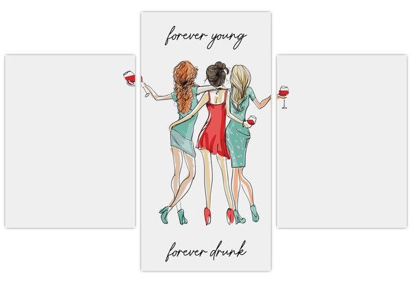 Obraz - Forever young, forever drunk (90x60 cm)