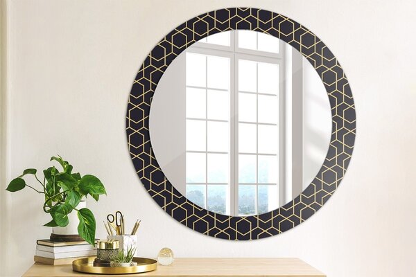 Okrúhle ozdobné zrkadlo Abstraktný geometrický
