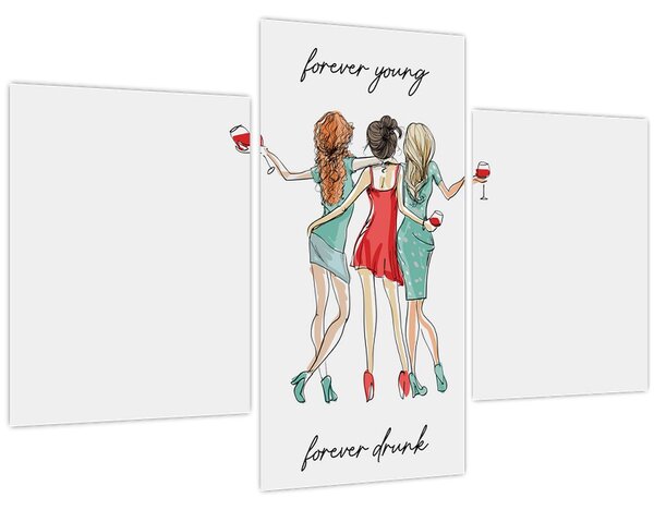 Obraz - Forever young, forever drunk (90x60 cm)