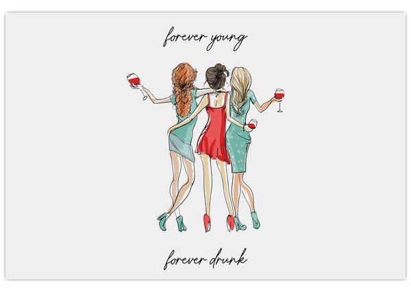 Obraz - Forever young, forever drunk (90x60 cm)