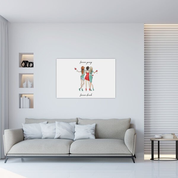 Obraz - Forever young, forever drunk (90x60 cm)