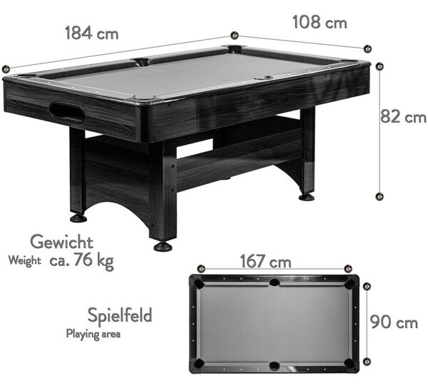 GamesPlanet® biliardový stôl TRENDLINE 6ft, modrý