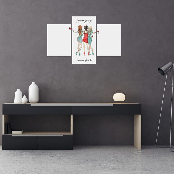 Obraz - Forever young, forever drunk (90x60 cm)