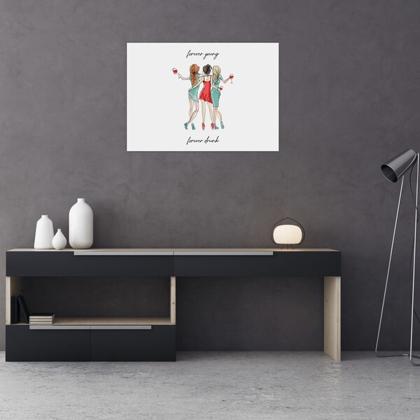 Obraz - Forever young, forever drunk (70x50 cm)