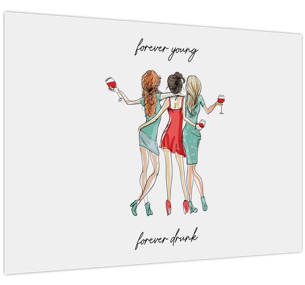 Obraz - Forever young, forever drunk (70x50 cm)