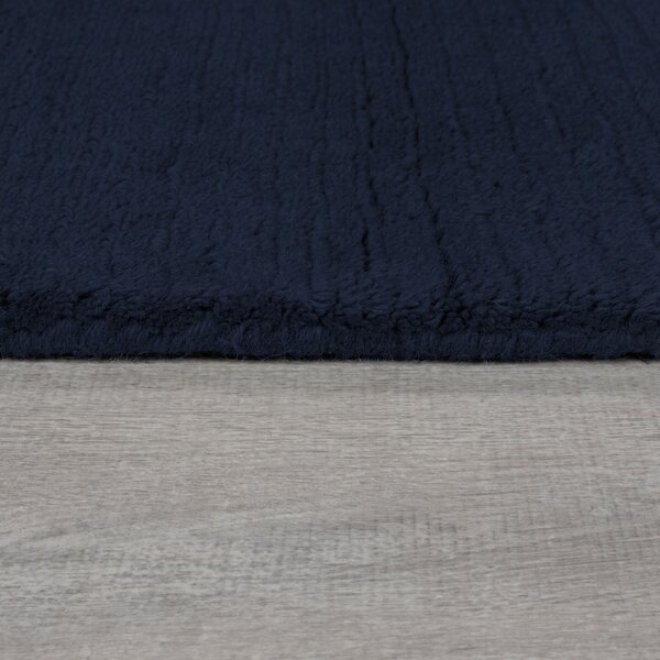 Flair Rugs, Kusový ručne tkaný koberec Tuscany Textured Wool Border Blue, 200x290, modrá, obývacia izba