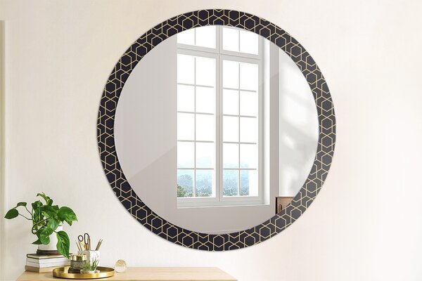 Okrúhle ozdobné zrkadlo Abstraktný geometrický