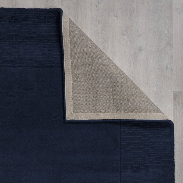 Flair Rugs, Kusový ručne tkaný koberec Tuscany Textured Wool Border Blue, 200x290, modrá, obývacia izba