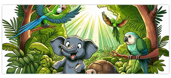 Obraz - Veselé zvieratká (120x50 cm)