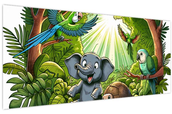 Obraz - Veselé zvieratká (120x50 cm)