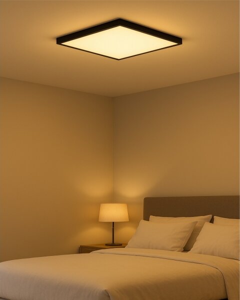LED stropné svietidlo LED/40W/230V 3000/4000/6500K 50x50 cm čierne