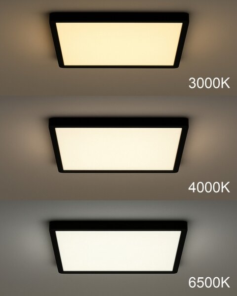 LED stropné svietidlo LED/40W/230V 3000/4000/6500K 50x50 cm čierne