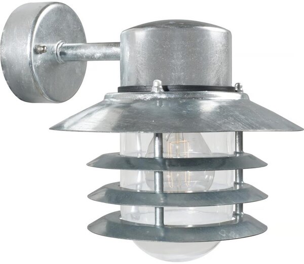 Nordlux - Vonkajšie nástenné svietidlo VEJERS 1xE27/60W/230V IP54 strieborné