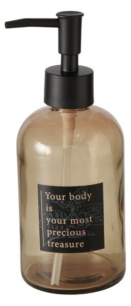 Dávkovač mydla Thea, hnedá/s čiernymi prvkami, 420 ml