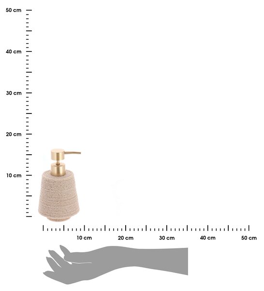 Dávkovač mydla Lina, piesková/so zlatými prvkami, 300 ml