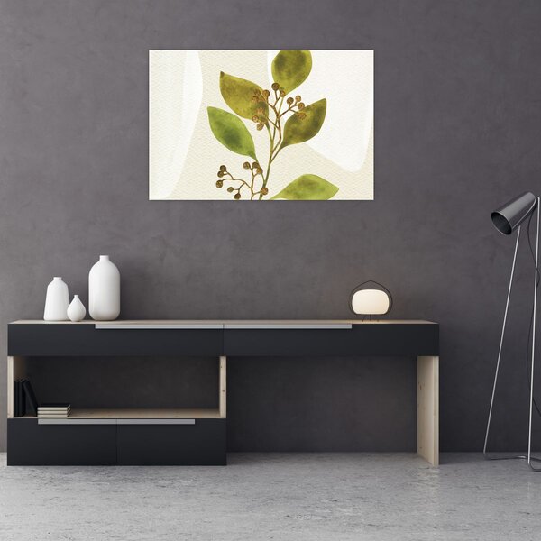 Obraz - Akvarelová vetvička N⁰1 (90x60 cm)