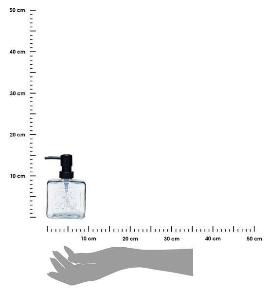 Dávkovač mydla Pure, transparentná/s čiernymi prvkami, 250 ml