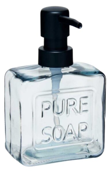 Dávkovač mydla Pure, transparentná/s čiernymi prvkami, 250 ml