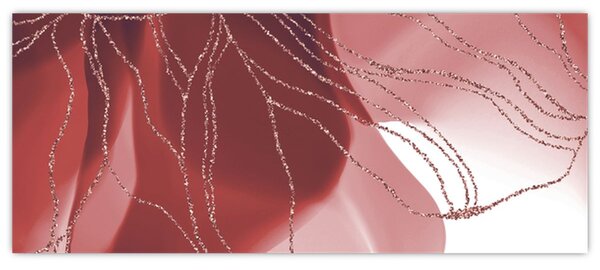 Obraz - Červená abstraktná kvetina N⁰1 (120x50 cm)