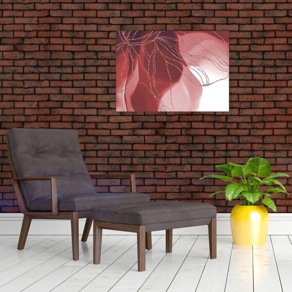 Obraz - Červená abstraktná kvetina N⁰1 (70x50 cm)