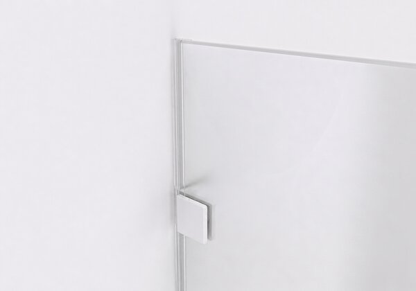CERANO - Sprchová zástena Walk-in Orbis Round - Ľavá - 8 mm - guľatá vzpera - biela matná, mliečne sklo - 110x200 cm