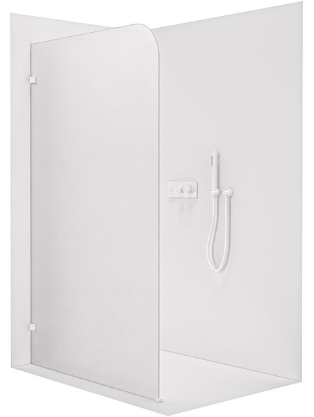CERANO - Sprchová zástena Walk-in Orbis - Ľavá - 8 mm - biela matná, mliečne sklo - 70x200 cm