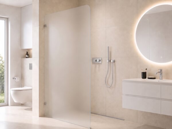 CERANO - Sprchová zástena Walk-in Orbis - Ľavá - 8 mm - chróm, mliečne sklo - 70x200 cm