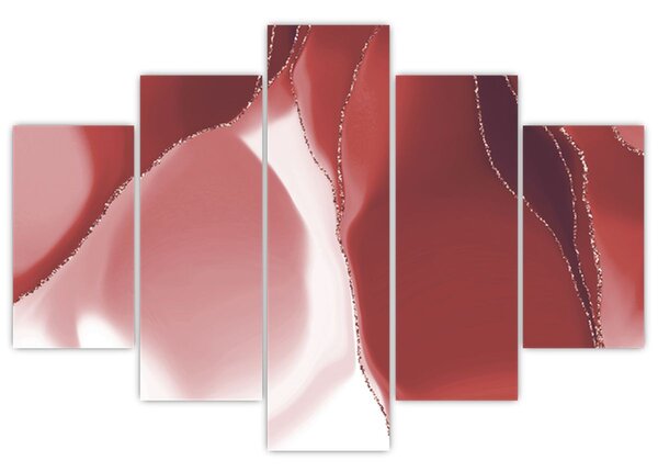 Obraz - Červená abstraktná kvetina N⁰3 (150x105 cm)