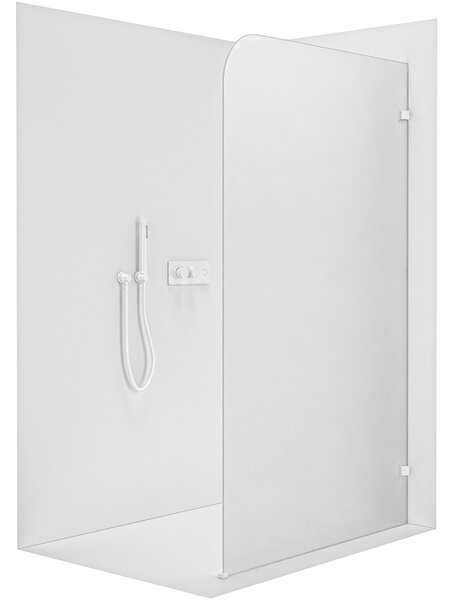 CERANO - Sprchová zástena Walk-in Orbis - Pravá - 8 mm - biela matná, mliečne sklo - 70x200 cm