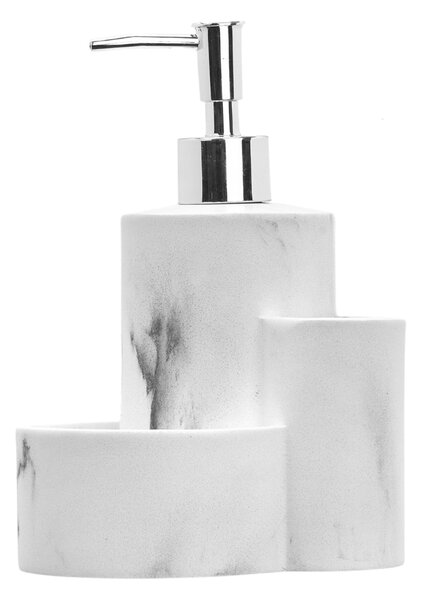 Dávkovač saponátu Marble, biela/s chrómovými prvkami
