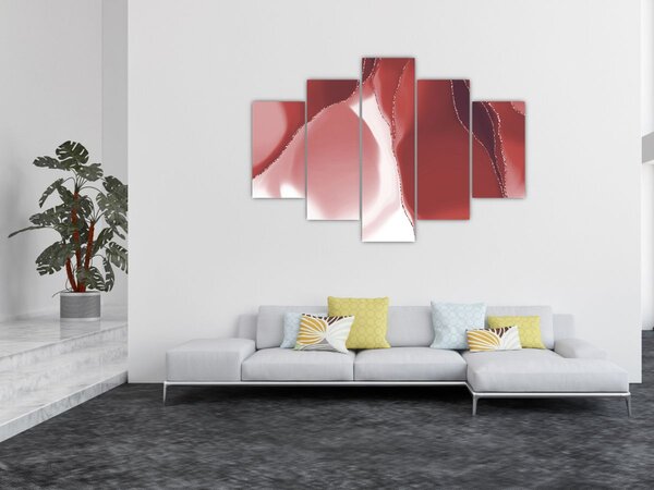 Obraz - Červená abstraktná kvetina N⁰3 (150x105 cm)