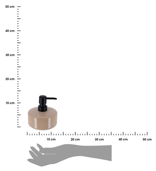 Dávkovač mydla Shevron, béžová/s čiernymi prvkami, 400 ml