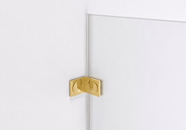 CERANO - Sprchová zástena Walk-in Orbis Round - Pravá - 8 mm - guľatá vzpera - zlatá kartáčovaná, mliečne sklo - 110x200 cm