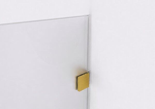 CERANO - Sprchová zástena Walk-in Orbis Round - Pravá - 8 mm - guľatá vzpera - zlatá kartáčovaná, mliečne sklo - 110x200 cm