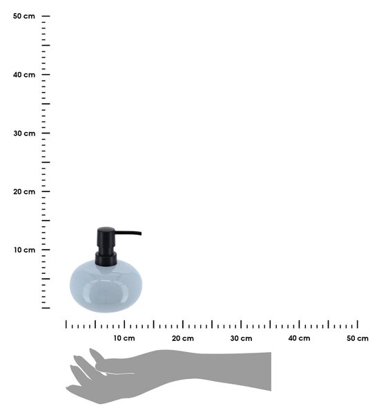 Dávkovač mydla Laveo, modrá/s čiernymi prvkami, 400 ml
