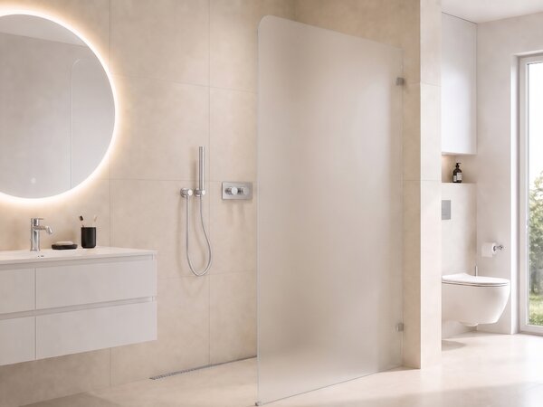CERANO - Sprchová zástena Walk-in Orbis - Pravá - 8 mm - chróm, mliečne sklo - 70x200 cm