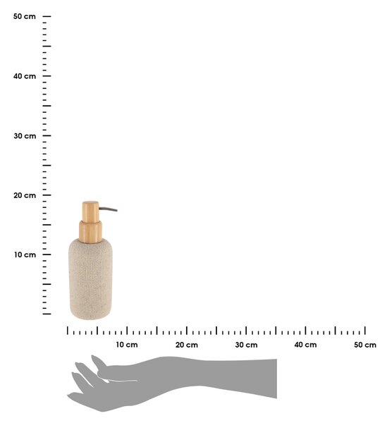 Dávkovač mydla Solena, béžová/s drevenými prvkami, 340 ml