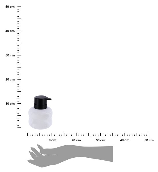 Dávkovač mydla Ceran, biela/s čiernymi prvkami, 300 ml