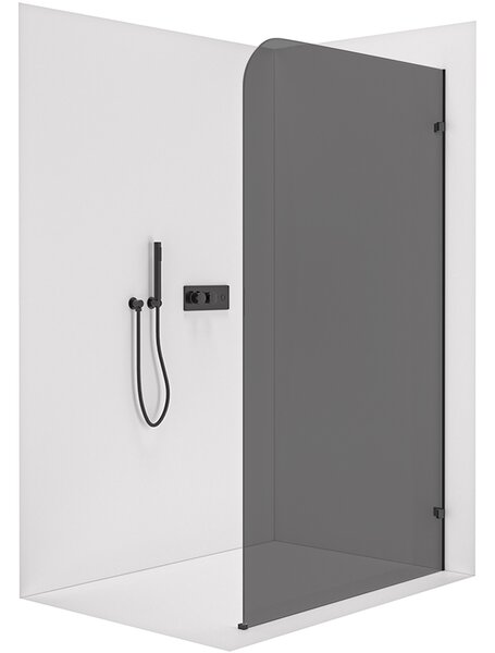 CERANO - Sprchová zástena Walk-in Orbis Ľ/P - 8 mm - čierna matná, grafitové sklo - 70x200 cm