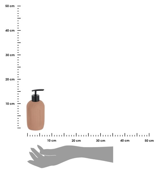 Dávkovač mydla Elya, púdrová/s čiernymi prvkami, 400 ml