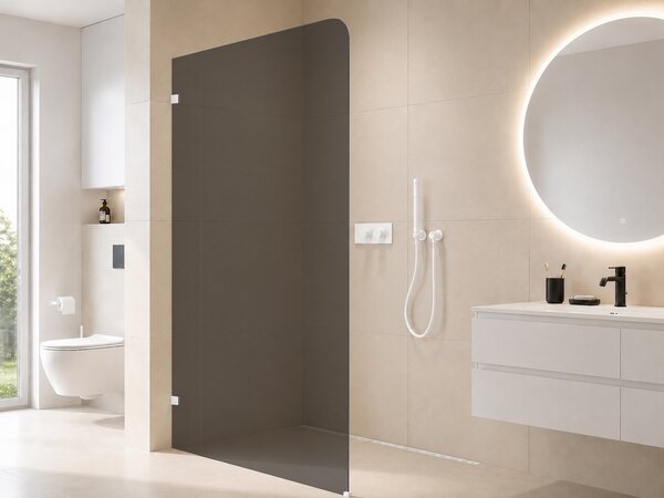 CERANO - Sprchová zástena Walk-in Orbis Ľ/P - 8 mm - biela matná, grafitové sklo - 70x200 cm